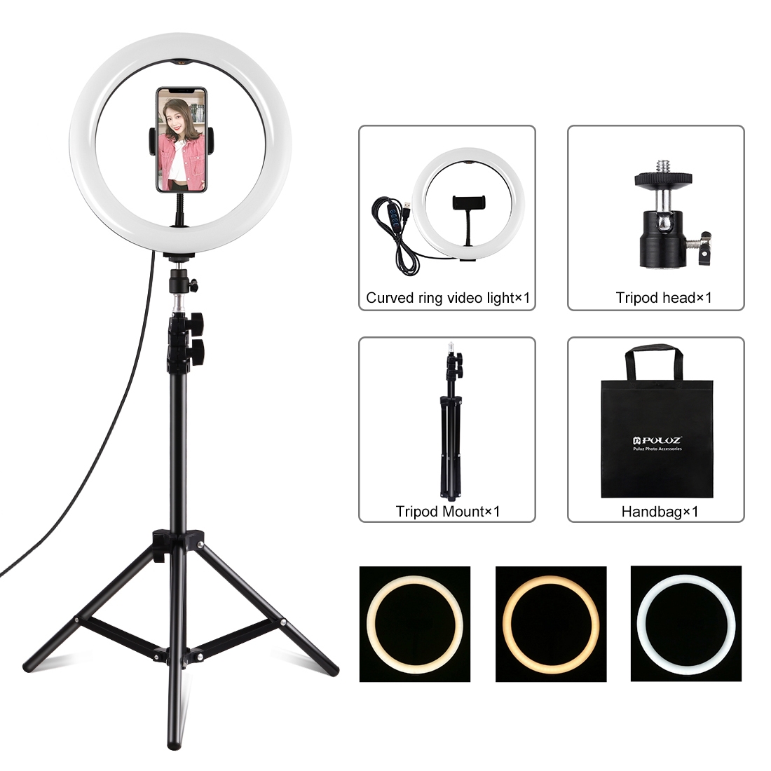 PULUZ 10 inch Ring LED + 1.1m Tripod Mount - Image 4