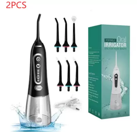Portable Electric Flosser 6 Heads Set - Image 2