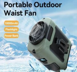 3 in 1 10000mAh Power Bank, Outdoor Fan with LED