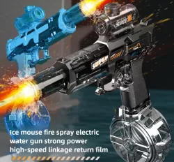 LED Lights Electric Water Guns Children Simulated Shooting Recoil Powerful Automatic Water Spray Gun Kids Summer Outdoor Toys