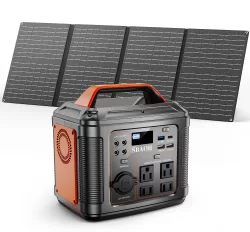 300W Portable Power Station, 296Wh Backup Lithium Battery, Solar Generator For Outdoors Camping Travel Hunting Blackout ,60W Solar Panel Is Included