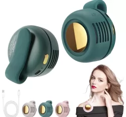 Portable Mini Clip Fan - Hands-Free Cooling with USB Rechargeable Leafless Design