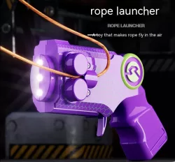 Gun Rope Launcher With Light Rope - Interactive Rope Launching Toy for Fun Fitness