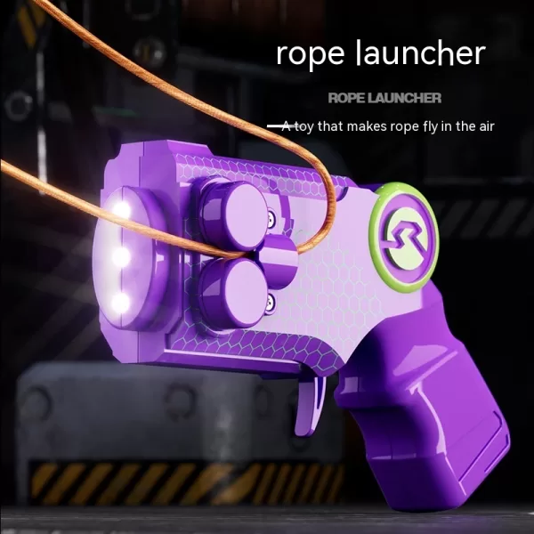 Gun Rope Launcher With Light Rope – Interactive Rope Launching Toy for ...