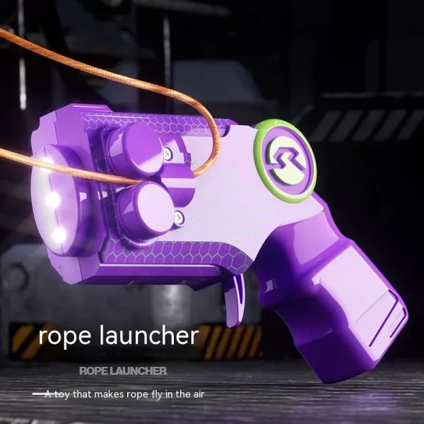Gun Rope Launcher With Light Rope - Interactive Rope Launching Toy for ...
