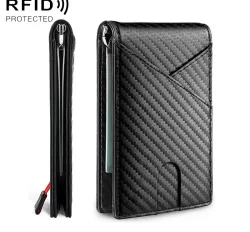 Slim Carbon Fiber Business Wallet for Men RFID Blocking Lightweight Anti-Theft Card Holder