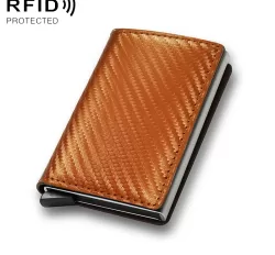 Slim RFID Carbon Fiber Wallet for Men Lightweight Anti-Theft Aluminum Alloy Secure Business Wallet