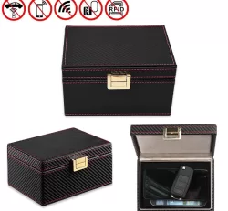 RFID Signal Shielding Box Carbon Fiber Anti-Theft Car Key and Phone Security Case