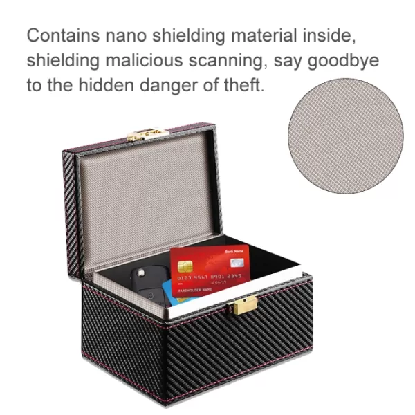 Rfid Box RFID Signal Shielding Box Carbon Fiber Anti-Theft Car Key and Phone ...
